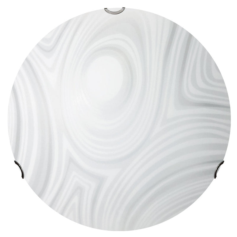 Plafoniera 2xE27 Ganci Cromo Vetro Lastra Bianco Sabbiato E-Energy Aron