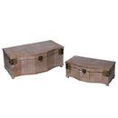 Set 2 Scatole in Legno marrone rettangolare 
