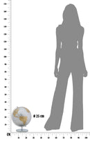 Mappamondo Argento New Ø25x34 cm Metallo e Plastica Ruggine e Argento
