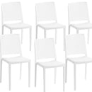 Set 6 Sedie 46x56x81 cm in Polipropilene Porto Bianca