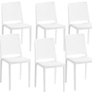 Set 6 Sedie 46x56x81 cm in Polipropilene Porto Bianca