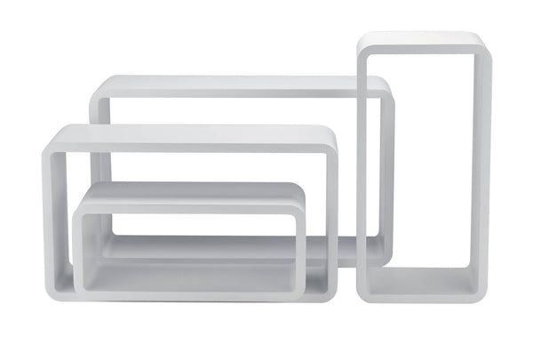 Lot de 4 Etagères Rectangulaires Arrondies Blanches acquista