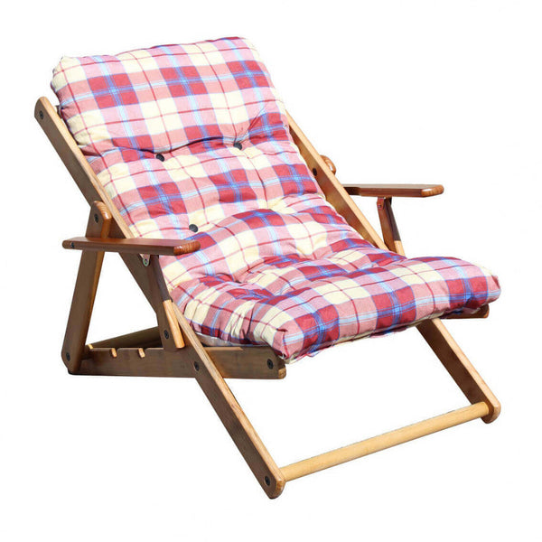 online Honey Relax Fauteuil 3 Positions avec Coussin 84x60x100 h cm en Coton Rouge