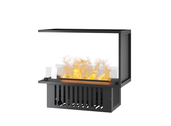 Camino a Vapore Elettrico da Incasso 80x50x40 cm Invapo U800 in Acciaio Nero sconto