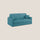 Canapé lit 3 places 206x92x96 cm en tissu bleu clair