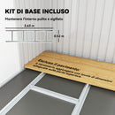 Ripostiglio da Giardino 280x130x172 cm con 2 Prese d'Aria e 2 Porte Scorrevoli in Acciaio Marrone Legno      