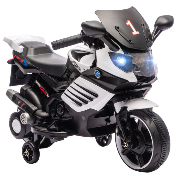 Moto Elettrica per Bambini da 6V con Rotelle Rimovibili Fari e Musiche Bianco online