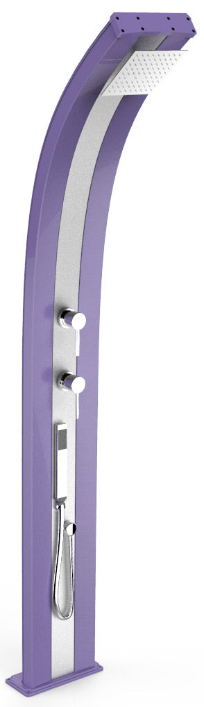 Doccia Solare da Esterno Giardino 40L Miscelatore e Doccetta Mobile Arkema Dada Fascia Inox Viola online