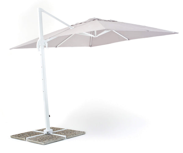 Parasol de Jardin Décentralisé 3x4m en Aluminium et Polyester Gris Senso sconto