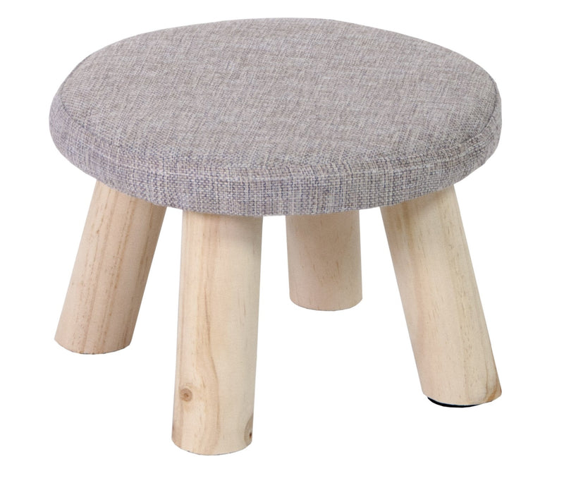 Pouf in Tessuto e Legno di Pino 29x29x20 cm Fumer Jimmy Grigio