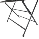 Set Tavolo Pieghevole e 4 Sedie da Giardino in Metallo Nero 80x80x75 cm 