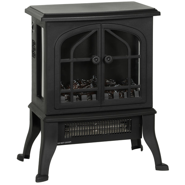 Camino Elettrico da Terra 900-1800W Vista su Tre Lati Fiamma 3D e Termostato Regolabile Nero online