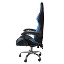 Sedia da Gaming Ergonomica 64x53x122-133 cm con Supporto Lombare e Poggiatesta in Similpelle Blu