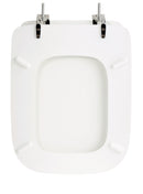 Copriwater Universale 34,2x42,6 cm in MDF Cerniere in Metallo Cromato Conca Bianco Lucido