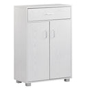 Mobiletto Multiuso 63x95x33 cm in Legno Melaminico Rovere Sbiancato