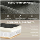 Divano Letto 2 Posti 166x90x84 cm con Schienale Regolabile in 3 Posizioni con 2 Cuscini in Ciniglia Grigio Scuro      