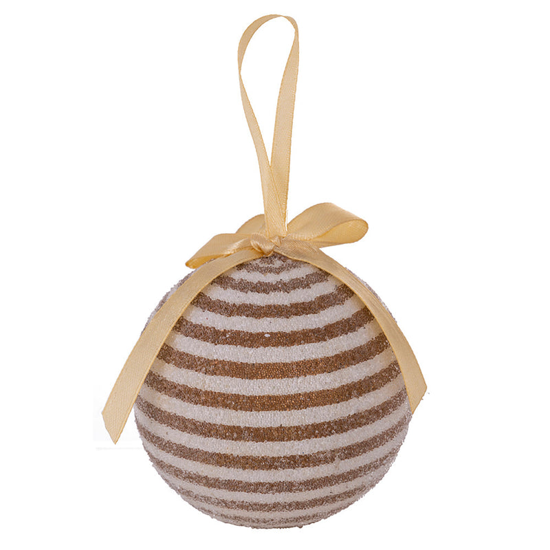 Set 14 Palle di Natale Ø7,5 cm in Polyfoam con Box Bianco e Oro