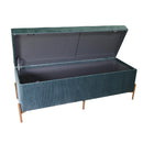 Panca Contenitore 115x40xh45 cm in Tessuto Velluto Verde Salvia