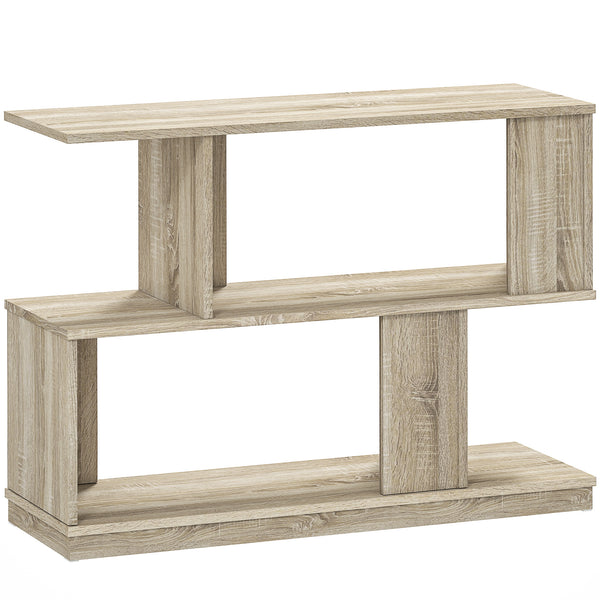 Tavolino da Caffè Moderno a S con 3 Ripiani per Soggiorno 90x30x61 cm in MDF Color Legno sconto