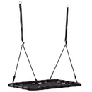 Altalena a Nido da Giardino Rettangolare con Anelli per Bambini Nero 100x76x4 cm 