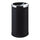 Corbeille à Papier Cendrier Ø38,5 cm en Métal Noir Mat 52L pour Intérieur Extérieur