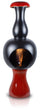 Cheminée au Sol Bioéthanol Céramique 32x95 cm Wave Rouge et Noir