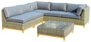 Set Salotto da Giardino ad Angolo in Polyrattan Divani 2 Poltrone e Tavolino Bauer Bali