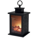 Lanterna Decorativa 12x12x16,5 cm Effetto Fiamma Nera