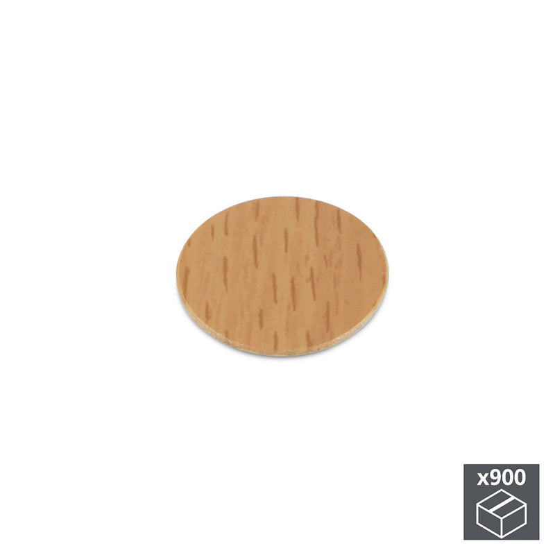 Tappi Copriforo Adesivo 20 mm Effetto Faggio 900 Pezzi Emuca