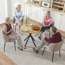 Tavolo da Pranzo Rotondo Stile Industriale Ø80x75 cm con Gambe a Croce in Acciaio Colore Quercia      