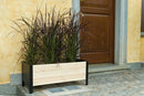 Fioriera da Giardino 78x36xH32 cm in Metallo e Legno di Pino Grezzo