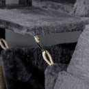 Albero per Gatti con Tiragraffi 48x48x125 cm Casetta Amaca Letto e Tunnel in Truciolato Peluche e Sisal Grigio