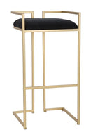 Sgabello Bar Obix 42x42x81 cm in Ferro e MDF e Spugna e Poliestere Oro e Nero