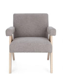 Poltrona Soggiorno 57,5x80x83 cm Faiza in Tessuto Tortora