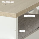Carrello Bagno Salvaspazio a 3 Ripiani 48x15x80 cm con Rotelle e Maniglia in Legno Bianco
