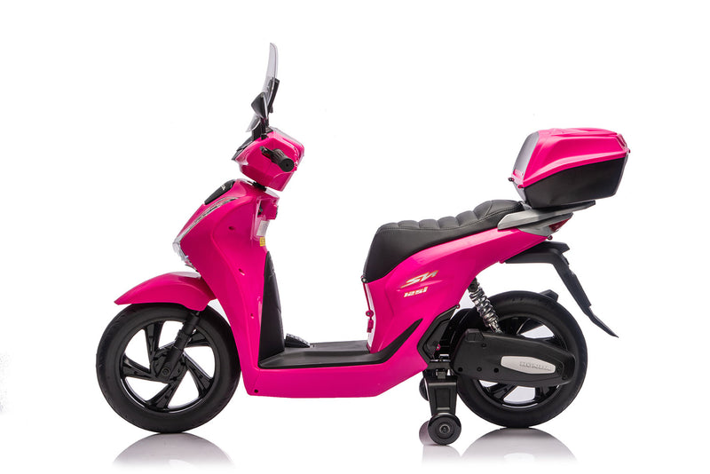 Scooter Elettrico per Bambini Licenza Ufficiale Honda SH125 12V con Ruote EVA e Sedile Pelle Rosa