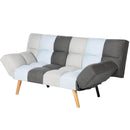 Divano Letto 2 Posti con Braccioli Apertura Clic Clac Imbottitura in Schiuma Patchwork Grigio      