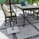 Base per Ombrellone Quadrata 38x38x38 cm da 21 kg con Maniglie e 2 Manopole Regolabili in Granito Grigio      