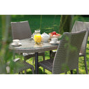 Tavolino da Giardino in Polyrattan Ovale 128x73x76cm Adila Melange Noce