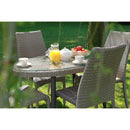 Tavolino da Giardino in Polyrattan Ovale 128x73x76cm Adila Melange Noce