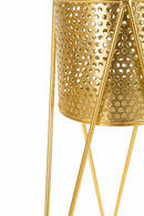 Porta Vasi Glat Coppia 21x20x46 cm - 18x18x32 cm in Ferro Oro      