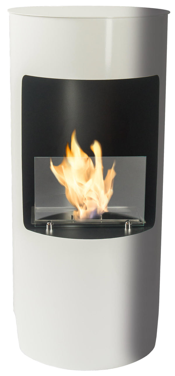 Cheminée au Bioéthanol au Sol Ø45x95 cm Karlsen Cortina Blanc prezzo