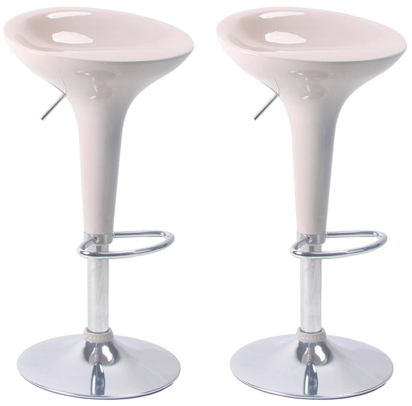 Set 2 Sgabelli con Alzata a Gas e Seduta Girevole in ABS Boston Beige Lucido online