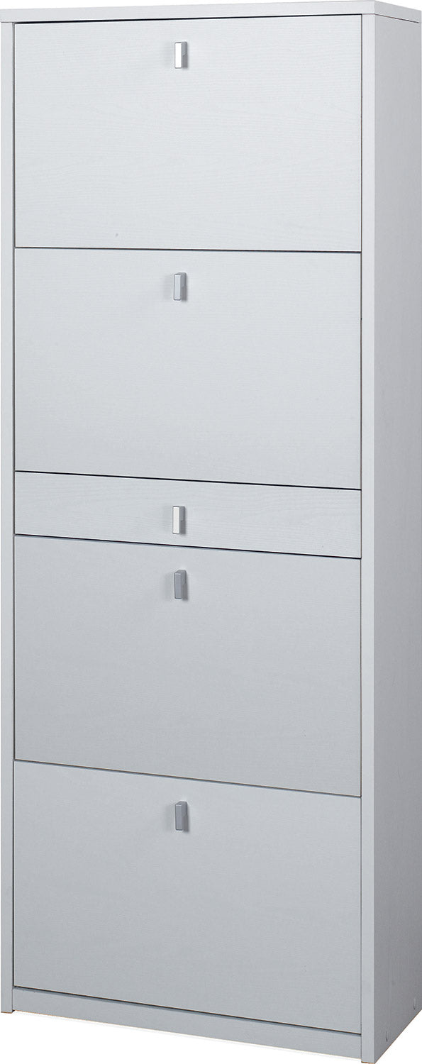 prezzo Meuble à Chaussures 4 Portes 1 Tiroir 63x164x29 cm Blanc Flammé