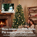 Albero di Natale Artificiale Ø100x180 cm con 240 Luci LED 755 Rami in PVC Stella Palline e Fiocchi Verde      