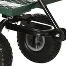 Carrello da Giardino 94x48.5x100 cm Capacità 150 kg in Acciaio Nero e Verde  