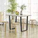 Set 4 Sgabelli con Seduta Imbottita Rotondi e Impilabili Ø40x45 cm in Legno Cachi  