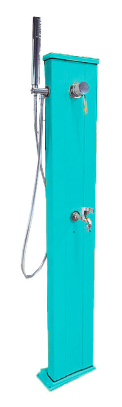 prezzo Fontaine d'extérieur avec mitigeur et douche mobile Arkema Spring Bleu Clair