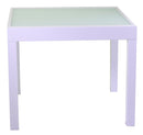 Tavolo Quadrato Allungabile da Giardino 90x90 cm in Alluminio Boise Bianco
