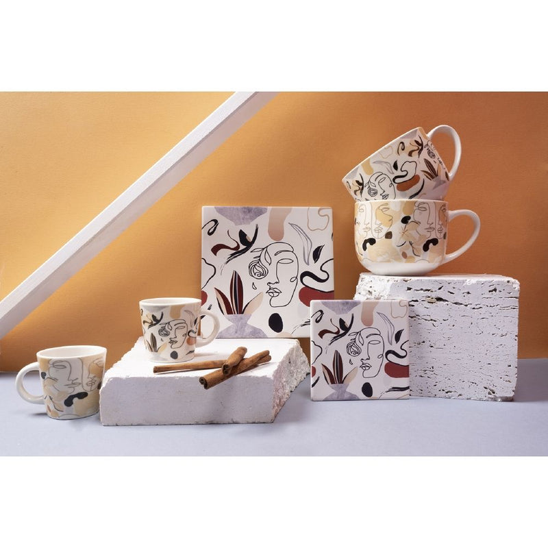 Set 2 Barattoli 750 ml in Bone China VdE Tivoli 1996 Face to grey 